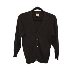 VTG Esprit De Corp Black Metallic Stripe Cardigan Large #407